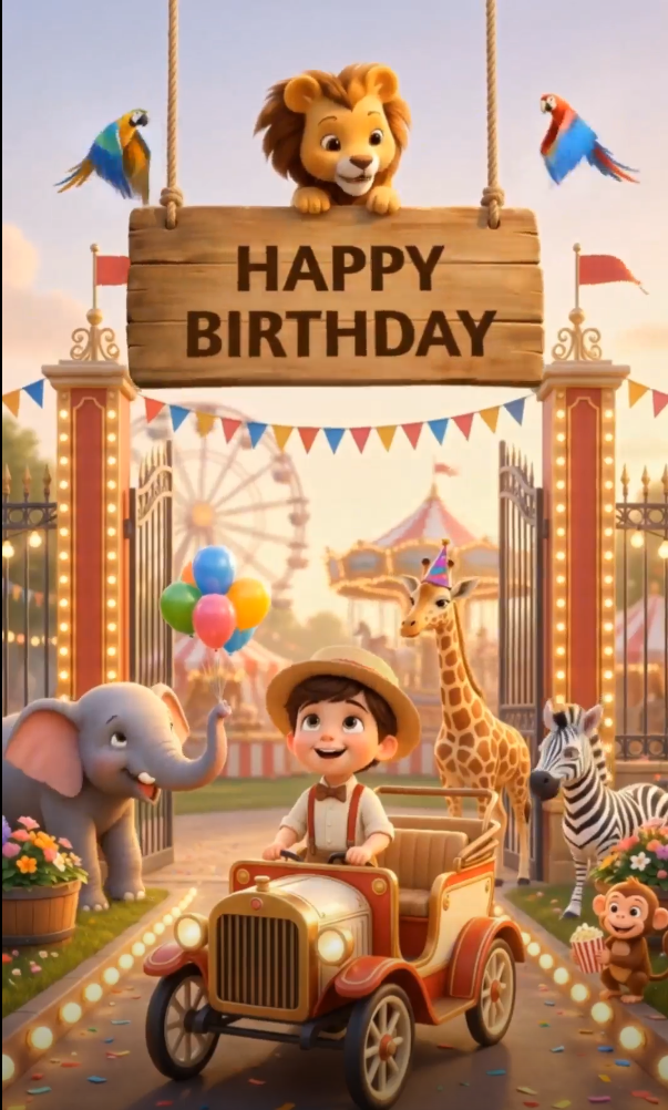 CARNIVAL BIRTHDAY CARD - SILVER STYLE