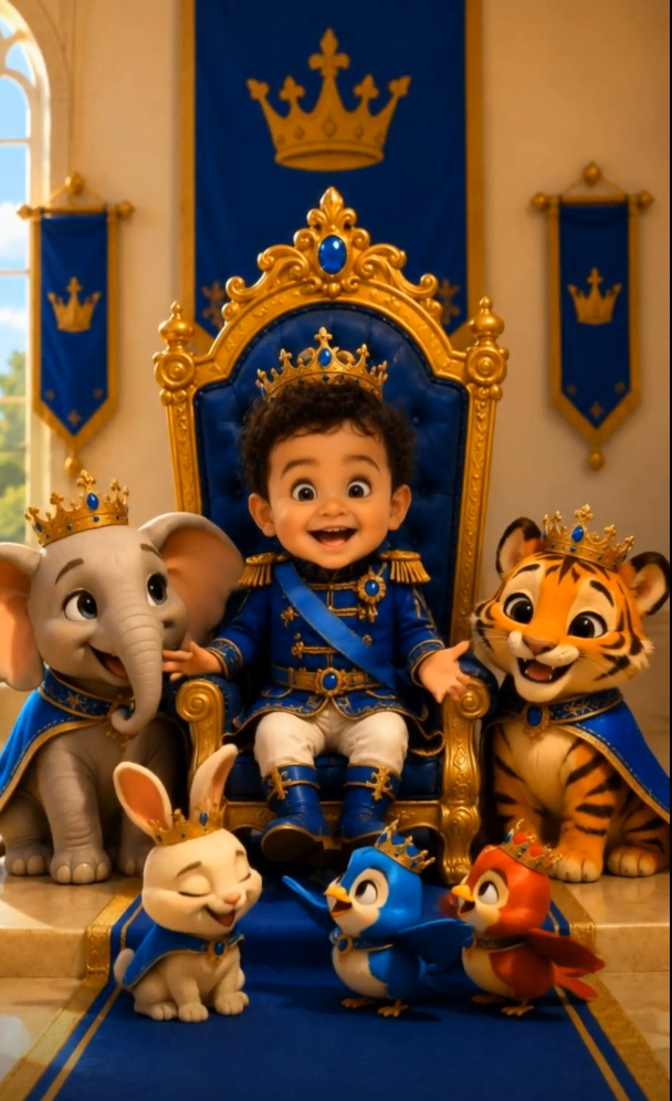 Royal Blue and Gold Colour 3D Character Style — Prince Invitation Video — Platinum - Image 3