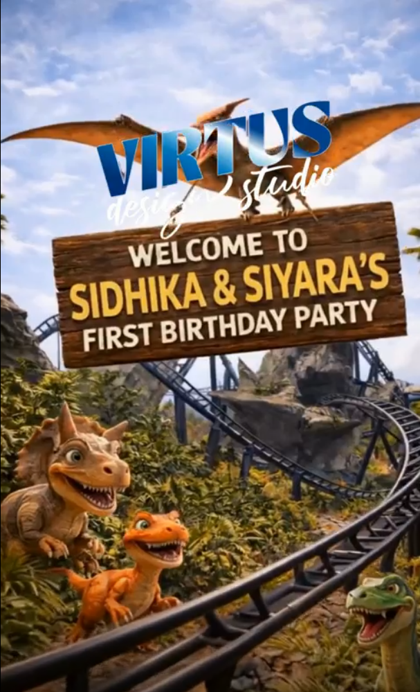 Dinosaur Park and Roller Coaster Ride and Water Ride — Jungle Safari Invitation Video — Platinum - Image 10