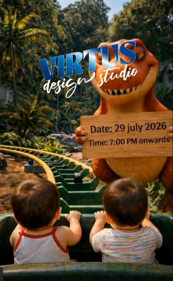 Dinosaur Park and Roller Coaster Ride and Water Ride — Jungle Safari Invitation Video — Platinum - Image 7
