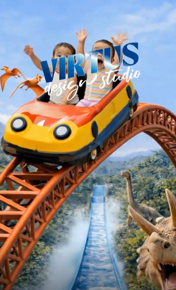 Dinosaur Park and Roller Coaster Ride and Water Ride — Jungle Safari Invitation Video — Platinum - Image 4