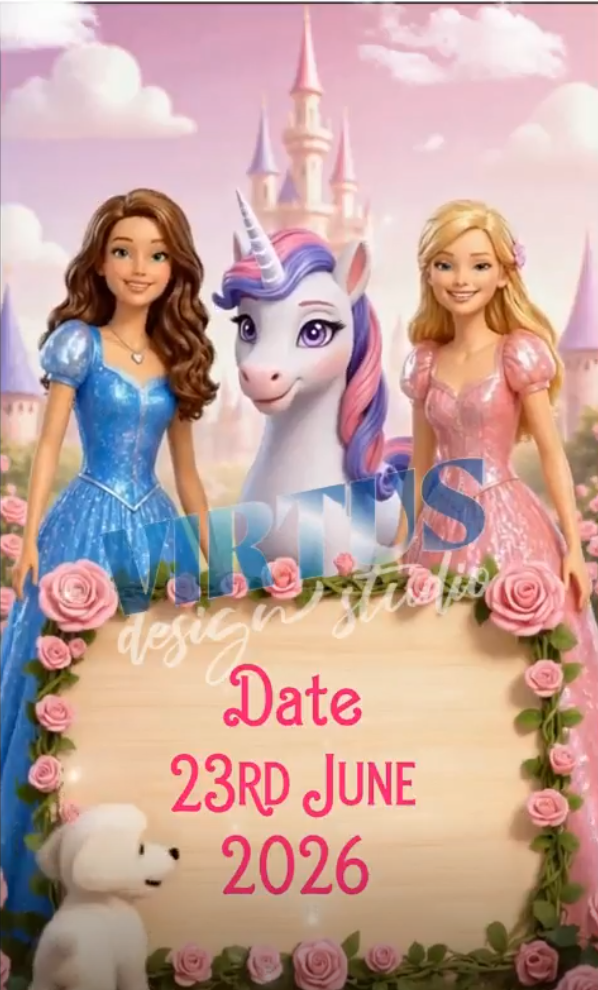 Barbie and Unicorn in Castle — Princess Invitation Video — Platinum - Image 4