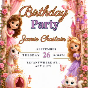 Princess theme - Birthday card