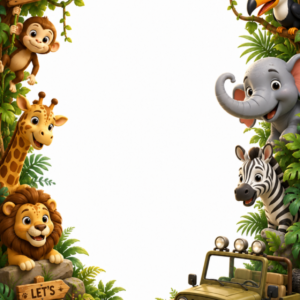 Jungle theme - Birthday invitation cards