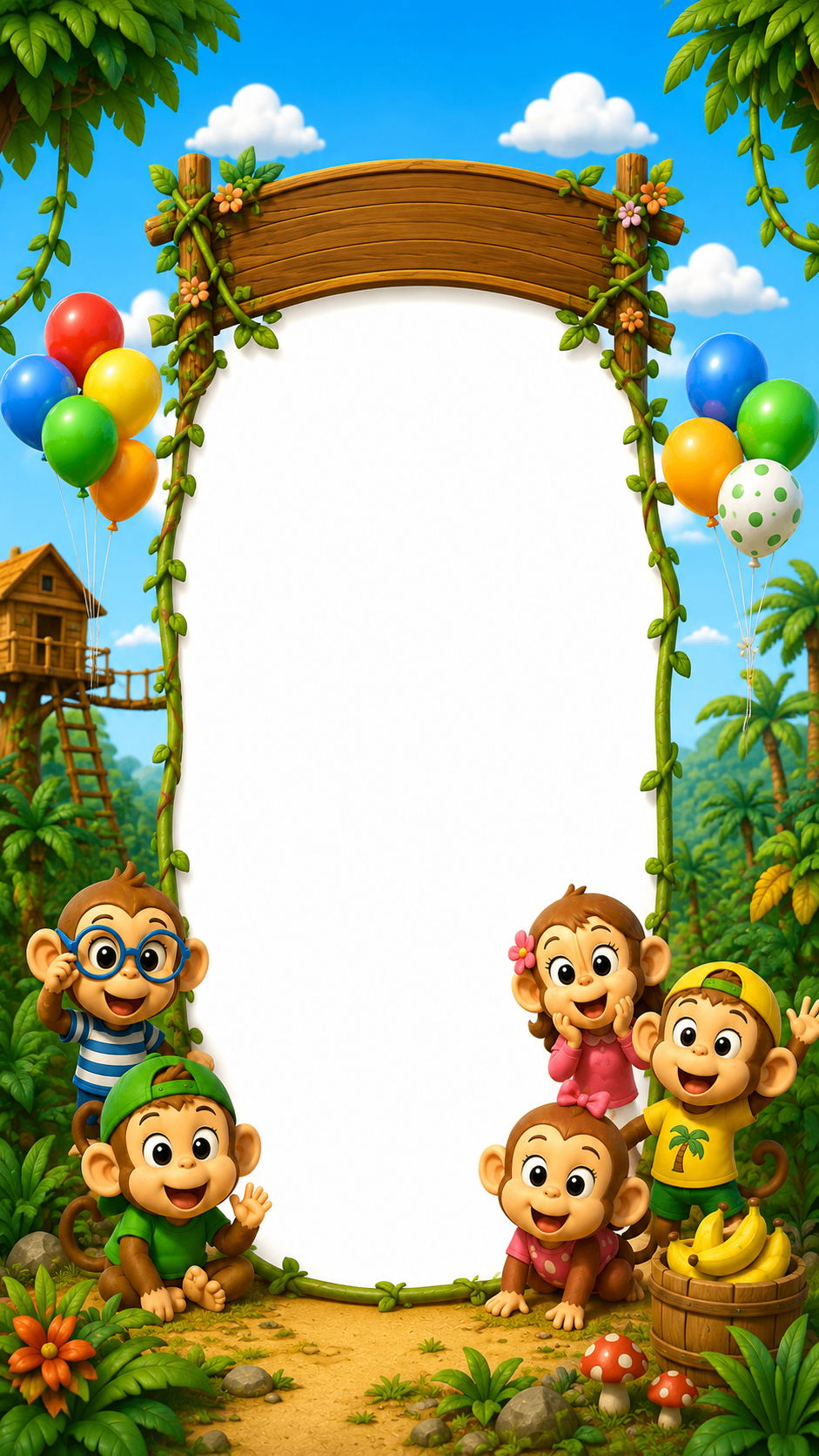 Monkey with Friends — Jungle Safari Invitation Video — Silver - Image 3