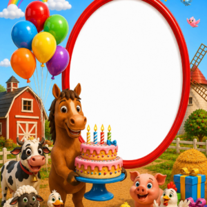 Farm Animals Invitation Video — Silver