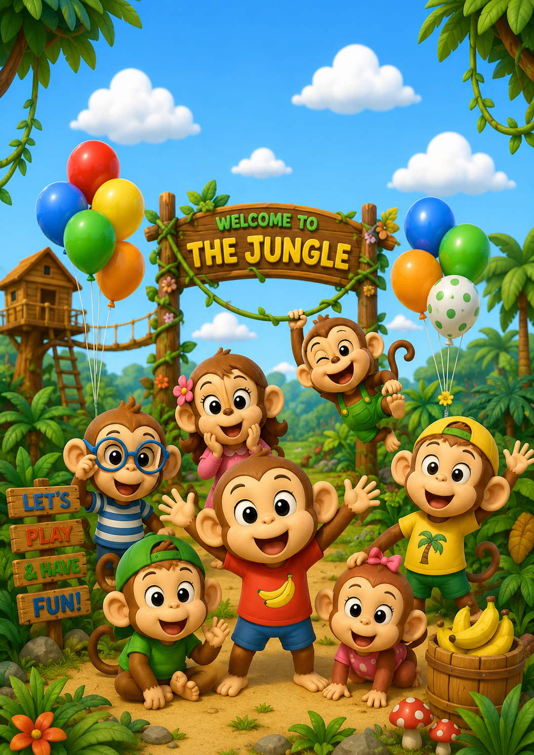 Monkey with Friends — Jungle Safari Invitation Video — Silver - Image 4