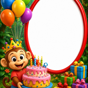 Monkey with Friends — Jungle Safari Invitation Video — Silver