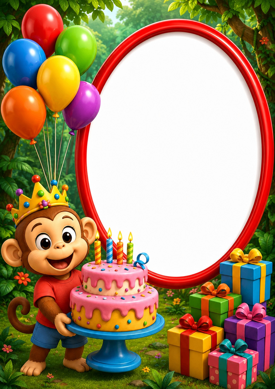 Monkey with Friends — Jungle Safari Invitation Video — Silver