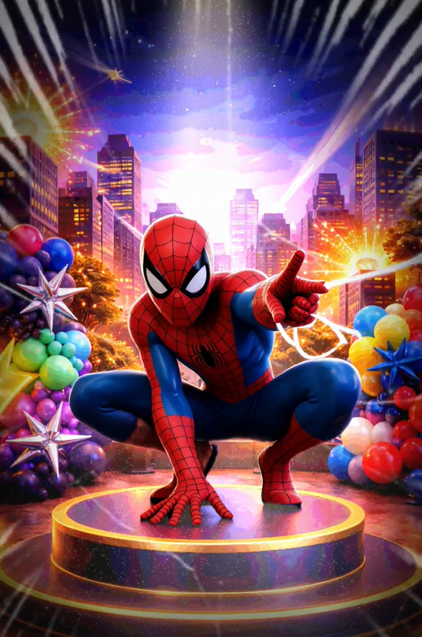 Iron Man Capt America Thor — Spiderman Invitation Video — Gold