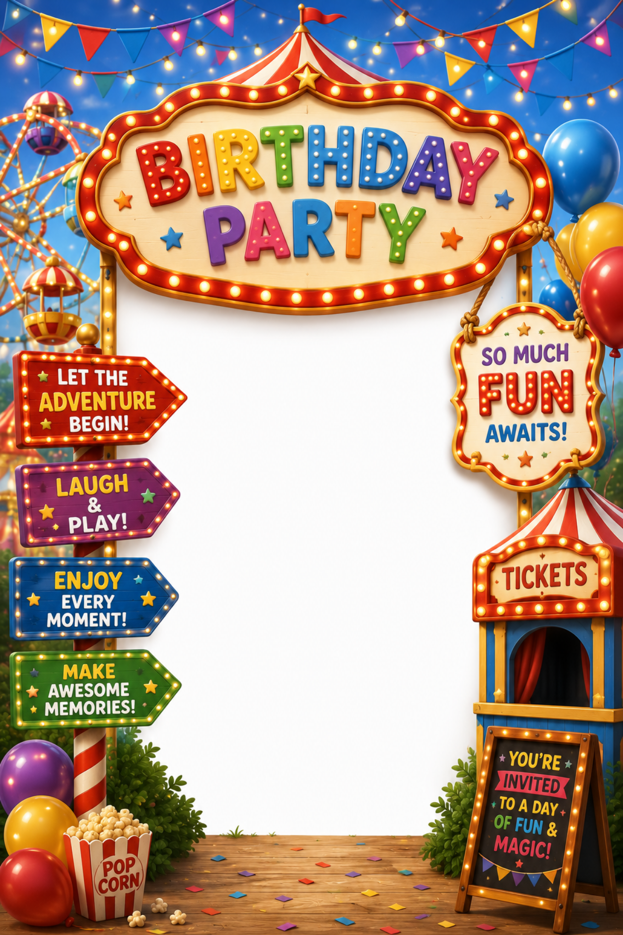 Circus Theme - Birthday Card
