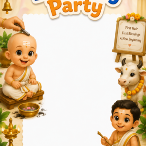 Temple theme - Mundan Card