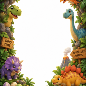 Dinosaur Park and Family Birthday Card