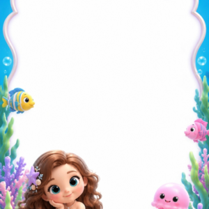 Cute 3D Art Style — Mermaid & Ocean Invitation Video — Silver