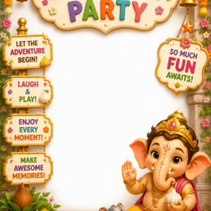 Bal Ganesha Theme - Birthday Card