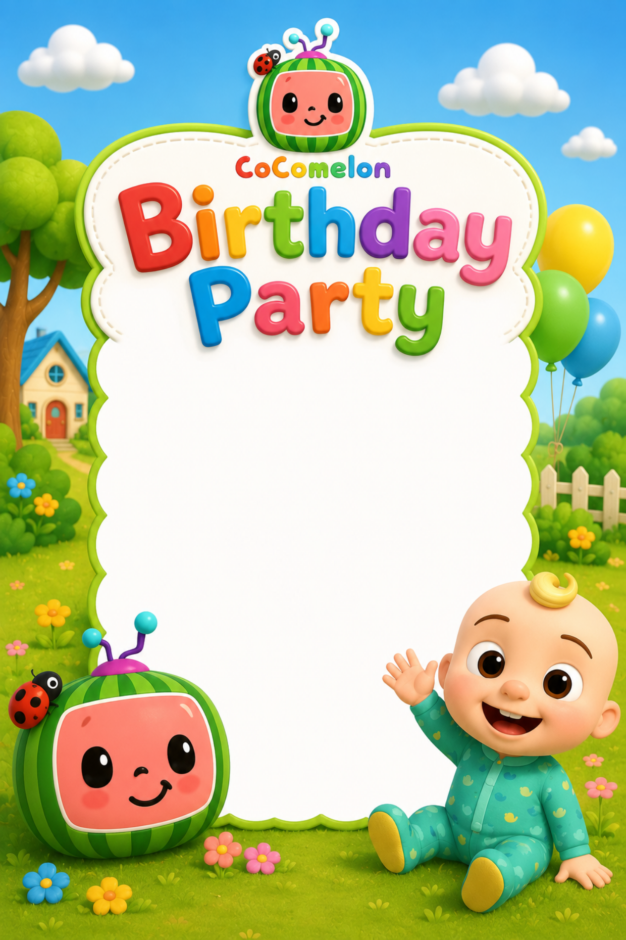 Cocomelon Theme - Birthday Card