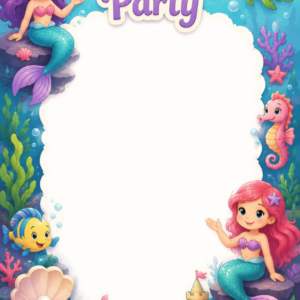 Mermaid Theme - Birthday Card
