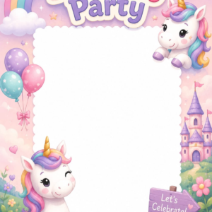 Unicorn Theme - Birthday Card