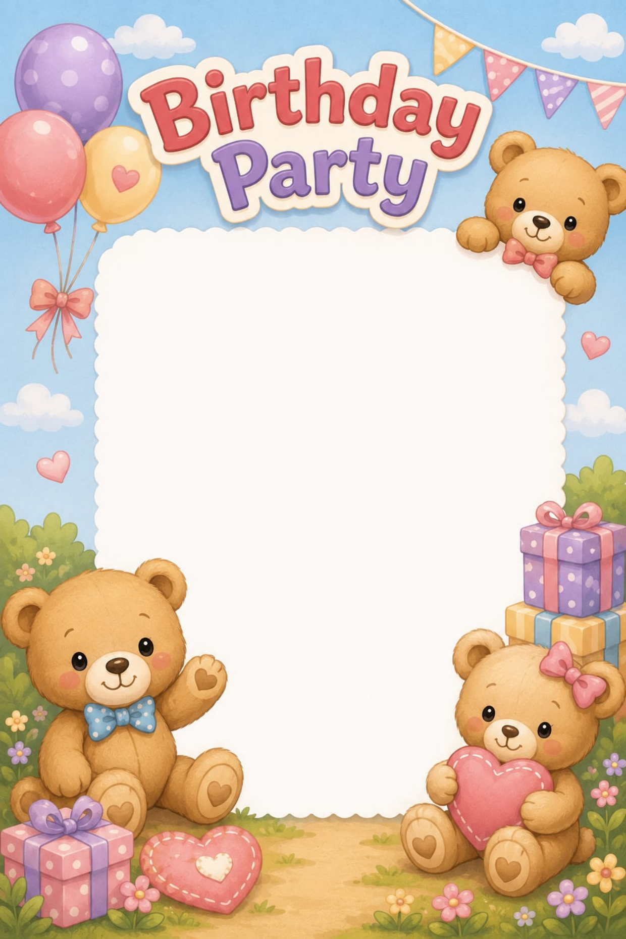 Teddy Bear Theme- Birthday Card